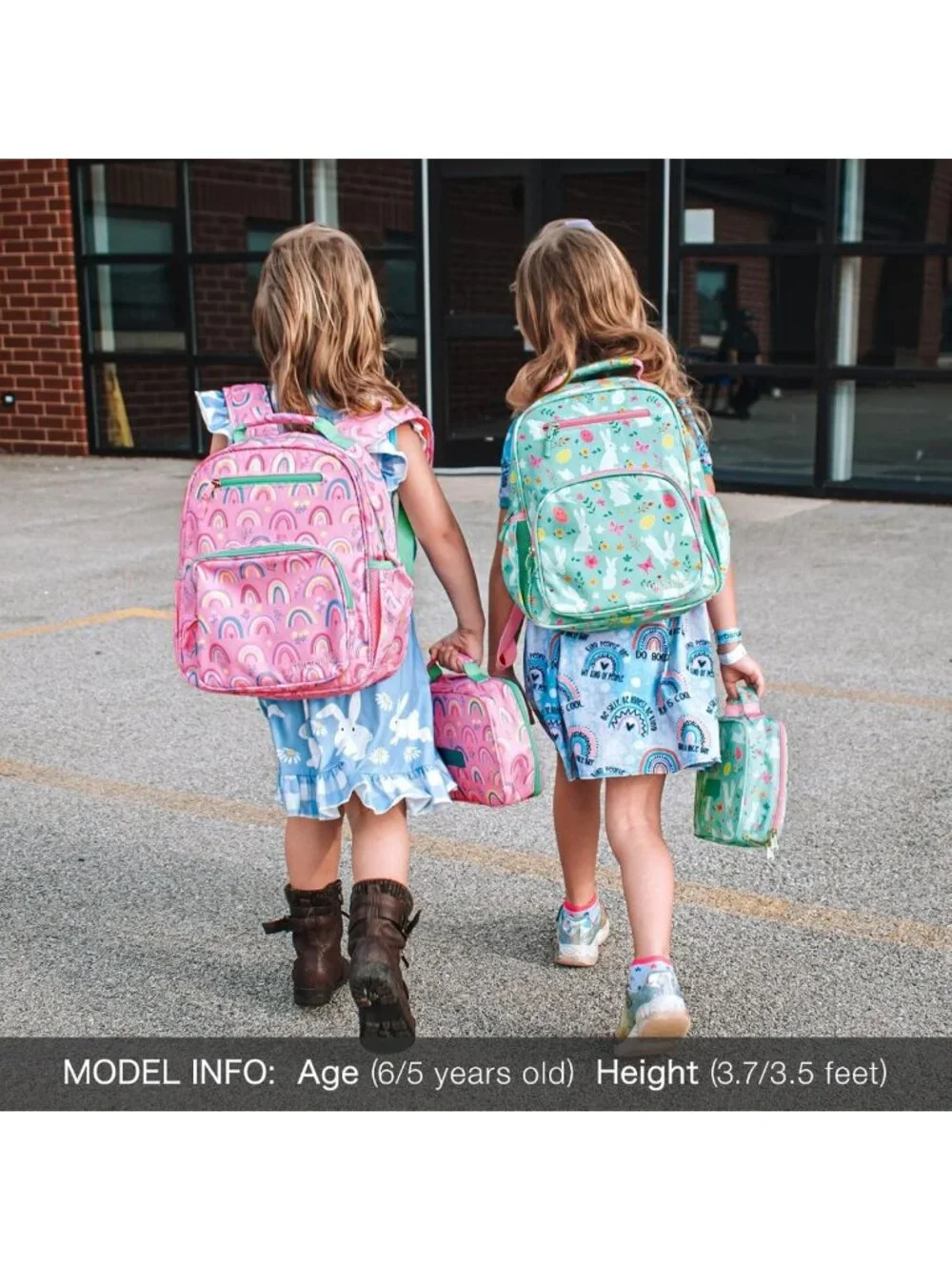 Lightweight Rainbow Pink Girls Backpack 5-8 | Cute Bookbag for Elementary School